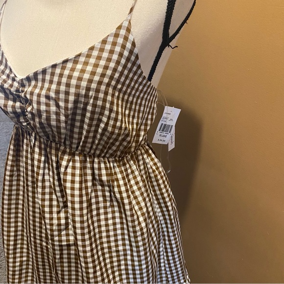 Speechless gingham brown/white open 2 strap above knee sundress NWT sz XXL - Picture 5 of 10